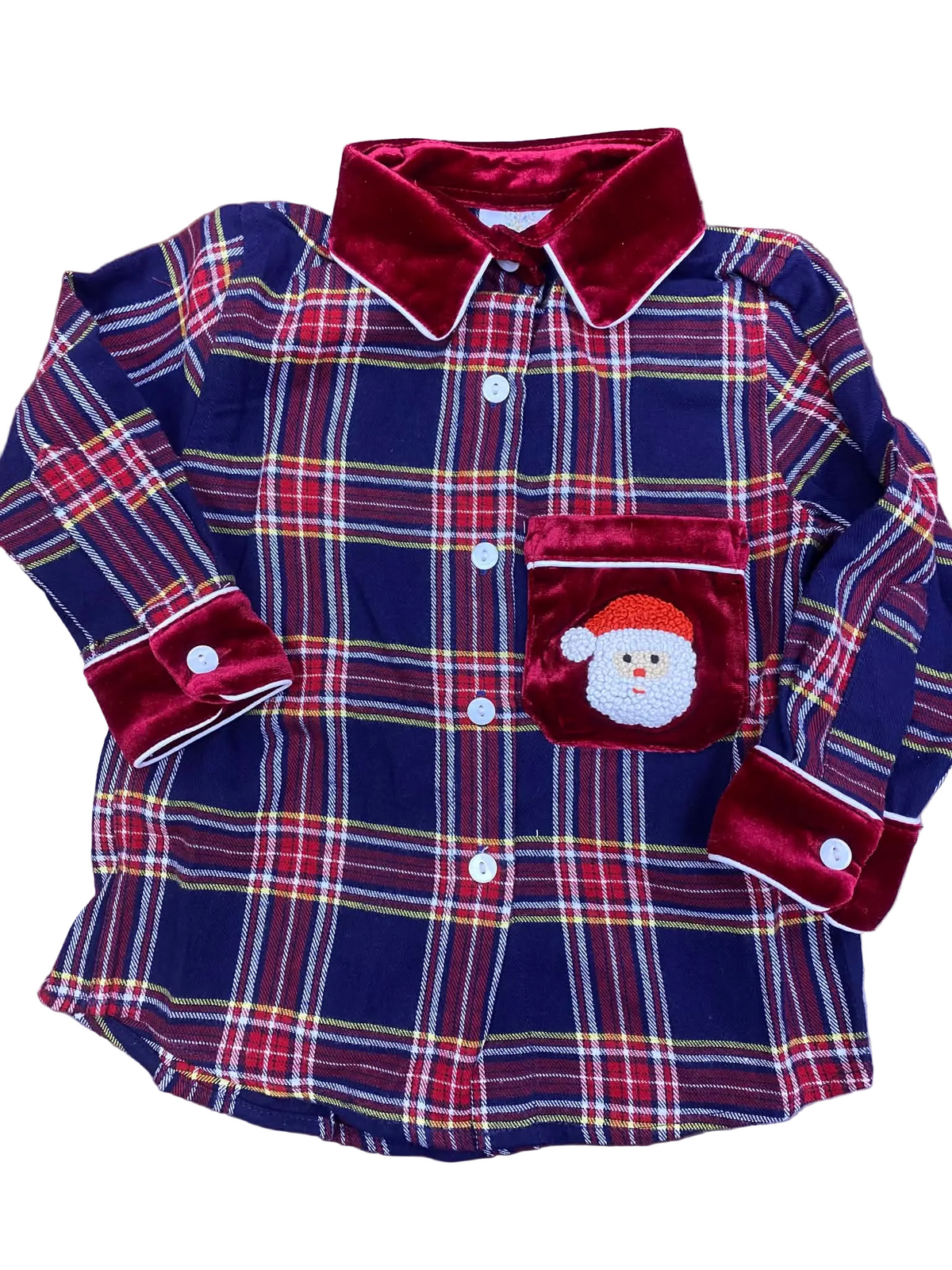 Boys French Knot Vintage Christmas Dreams Button Down Polo