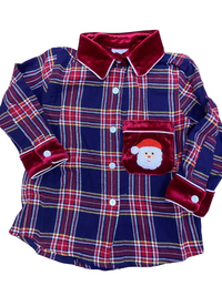 Boys French Knot Vintage Christmas Dreams Button Down Polo
