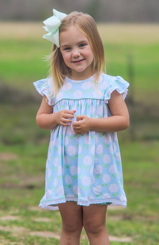 Girls Hydrangea Knit Bloomer set/ Dress