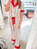 Women's Candy Cane Vines Knit Lounge Pant Set