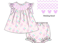 Girls Smocked Main Street Cutie Bloomer Set & Dress