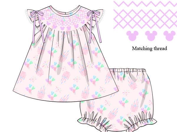 Girls Smocked Main Street Cutie Bloomer Set & Dress