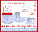 Boys French Knot God Bless the USA Bubble