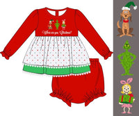 Girls You’re a Mean One French Knot Bloomer Set