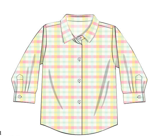PRE ORDER Mens Spring Easter Plaid Dress Shirt | ETA to LBS: LATE FEBRUARY