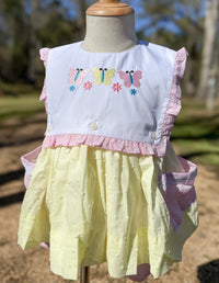 Girls Interchangeable Bib Seersucker Short Set