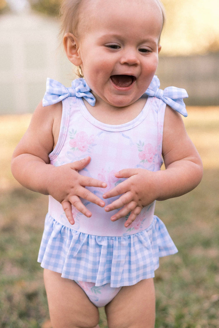 Girls Original Bow Floral Swimsuit