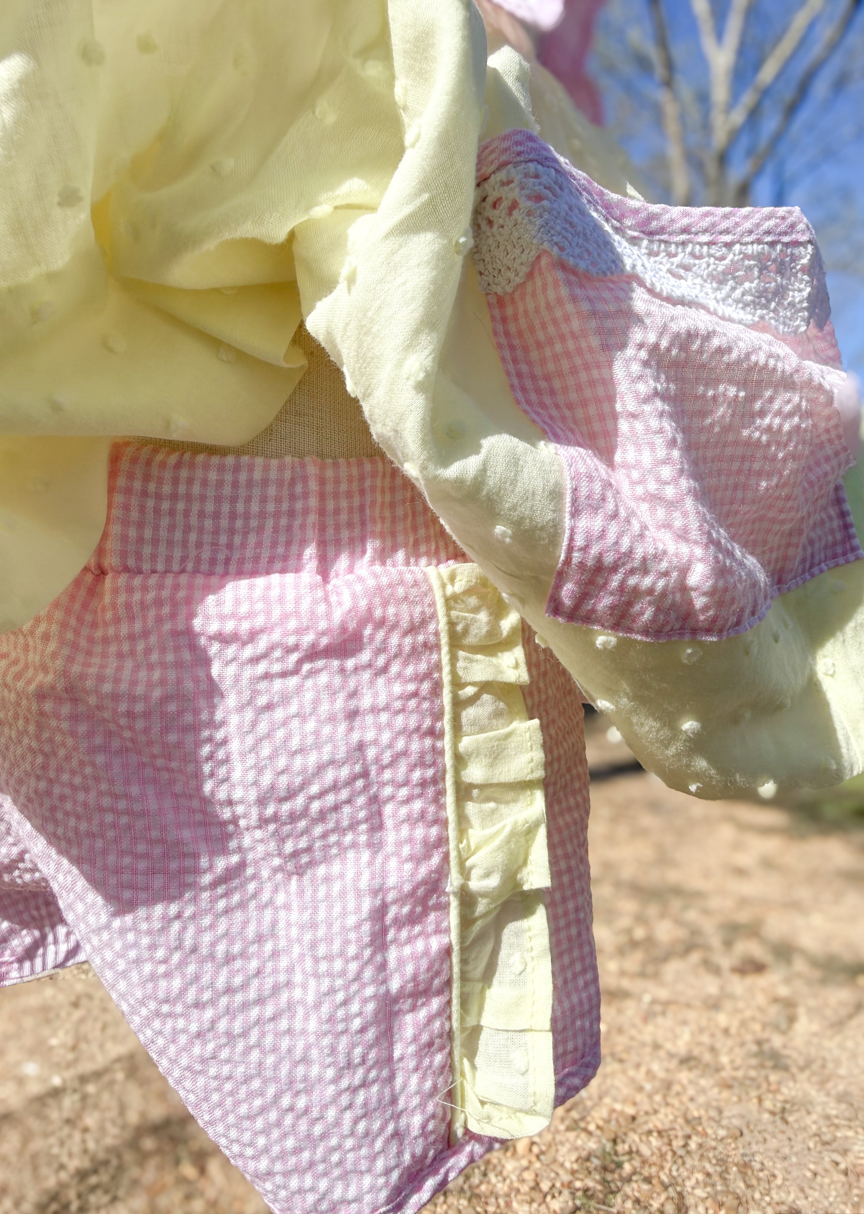 Girls Interchangeable Bib Seersucker Short Set