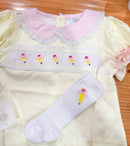 Girls Emboirdered Pencil with 3D Bow Knee High Socks