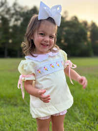 Girls Embroidered First Day Finest Bloomer Set & Dress