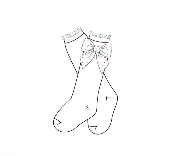 PRE ORDER Girls Swiss Dot Bow Knee High Socks | ETA to LBS: OCTOBER