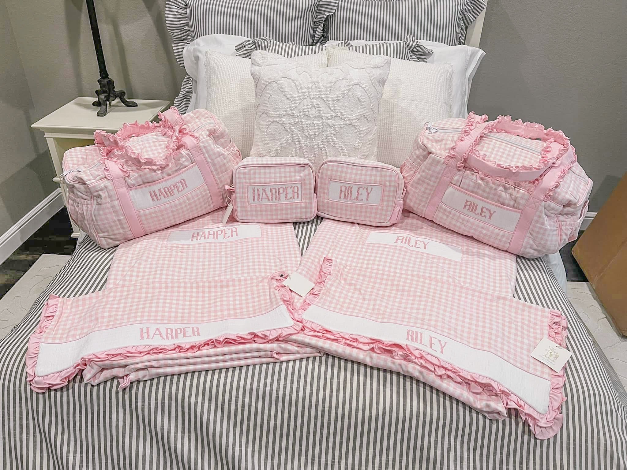 PRE ORDER Pink Gingham Luggage Collection | ETA to LBS: DECEMBER
