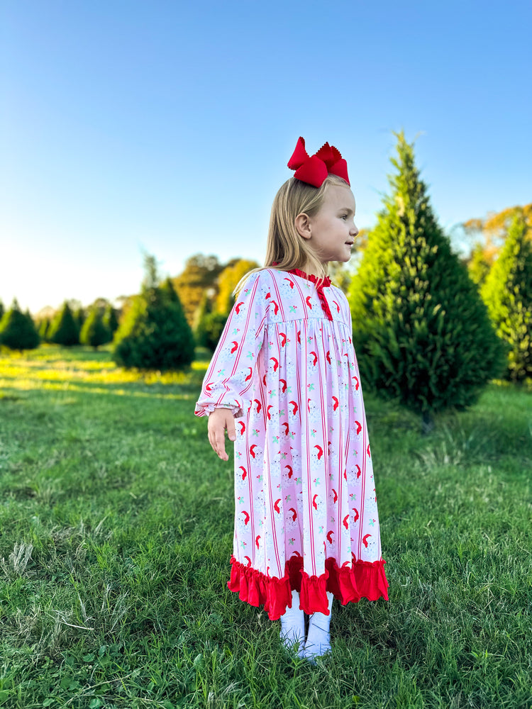 Girls Pink Santa Knit Night Gown