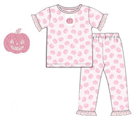PRE ORDER Girls French Knot Pumpkin Knit 2-Piece Lounge Set | ETA to LBS: SEPTEMBER