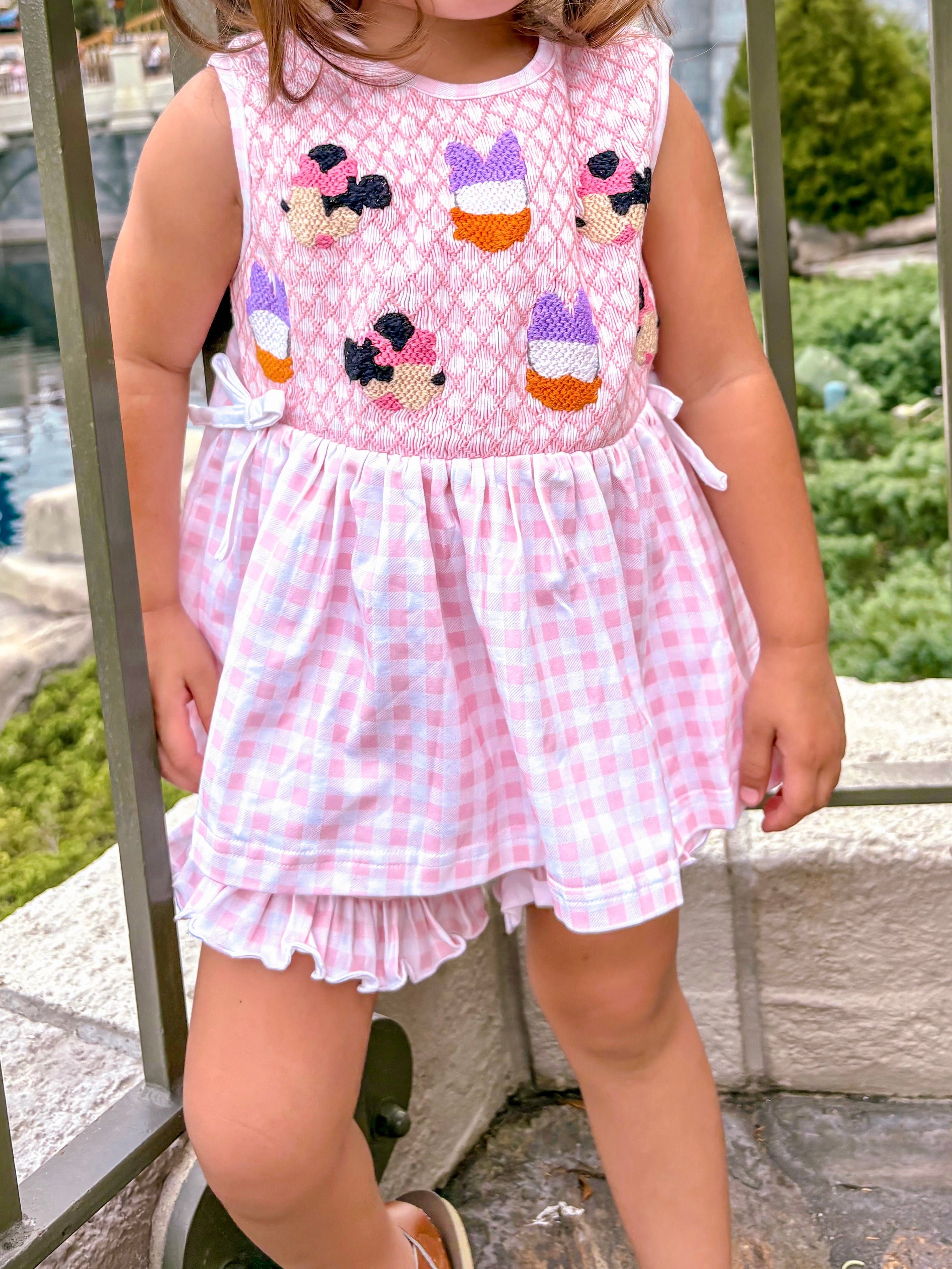 Girls Smocked Mouse & Duck Short Set RTS