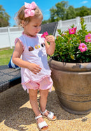 Girls French Knot Puppy Pals Bubble Bloomer Short Set
