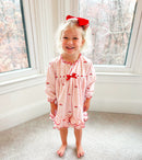 Girls Embroidered Santa Knit Gown