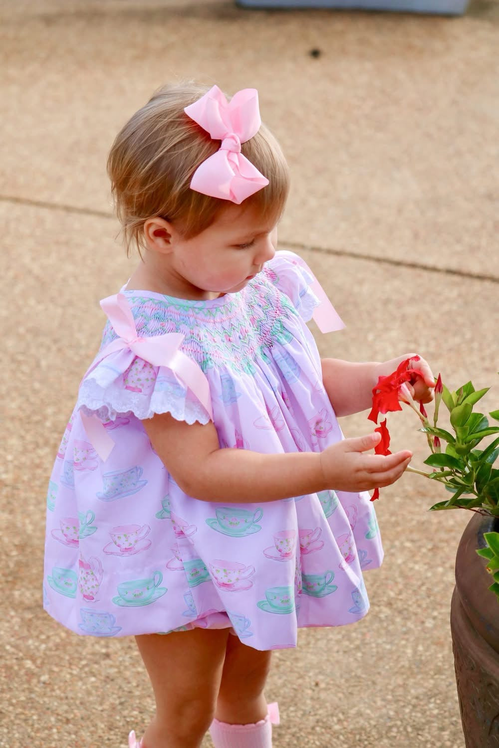 PRE ORDER Girls Tea Party Bishop Smocked Bloomer Set & Dress | ETA to LBS: LATE March