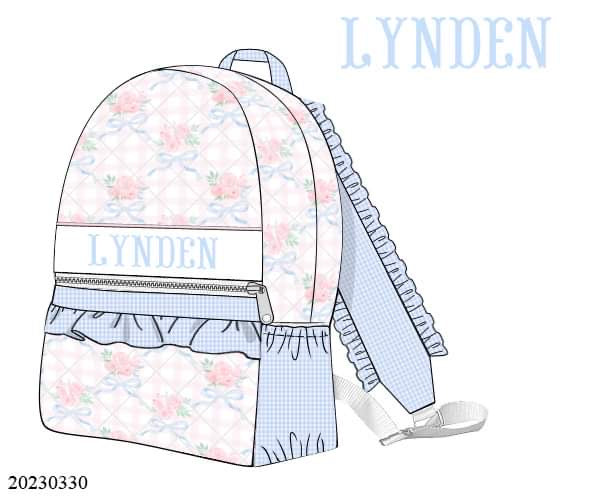 BLANK Bow Floral Backpack with smocking plate