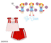 Blue & Red Cheerleader Short Set