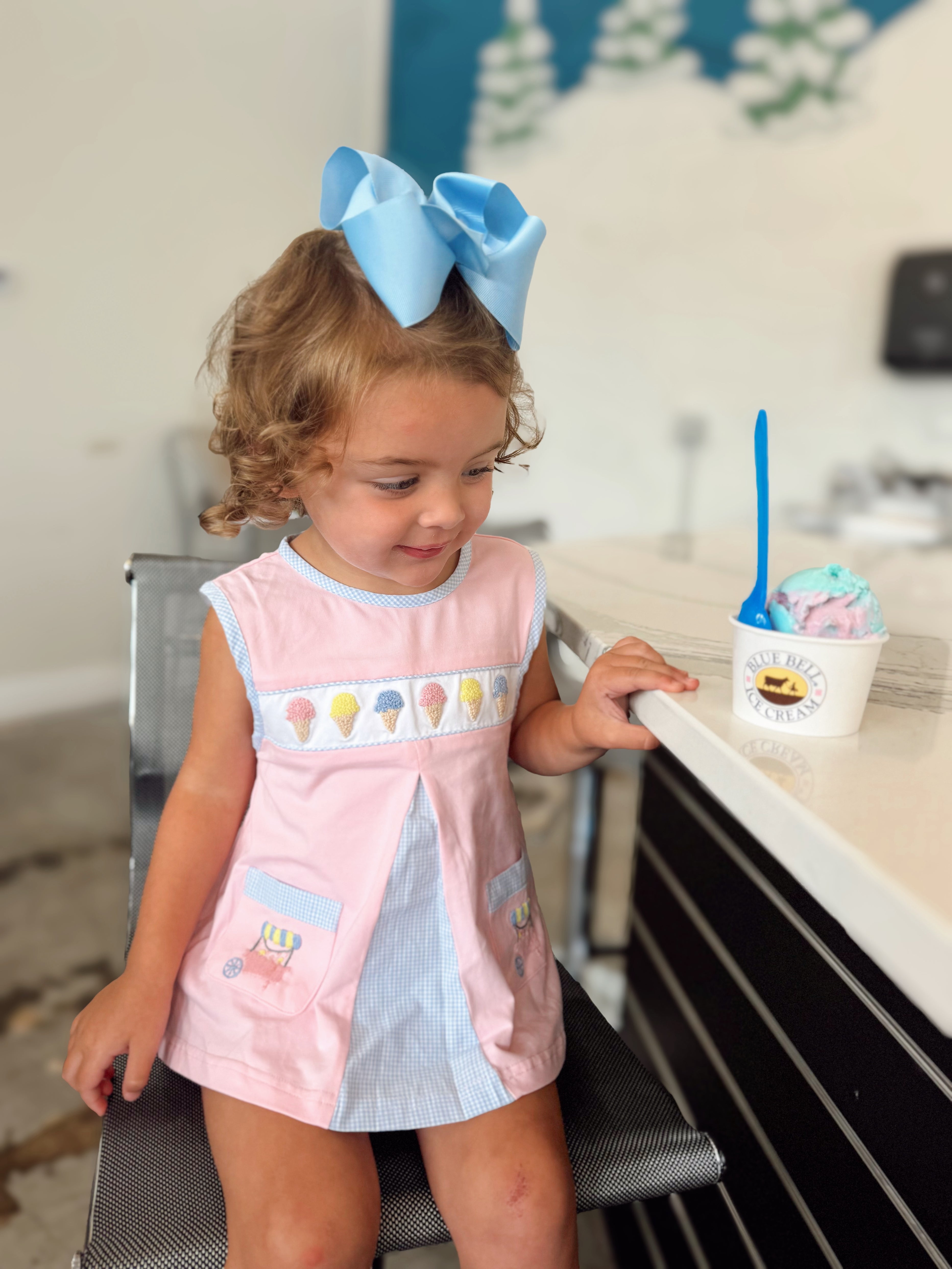 Girls French Knot Ice Cream Bloomer Set