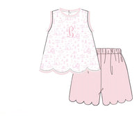 PRE ORDER Girls Bunny Trail Toile Scalloped Short Set | ETA to LBS: FEBRUARY