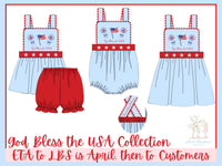 Girls French Knot God Bless the USA Bubble
