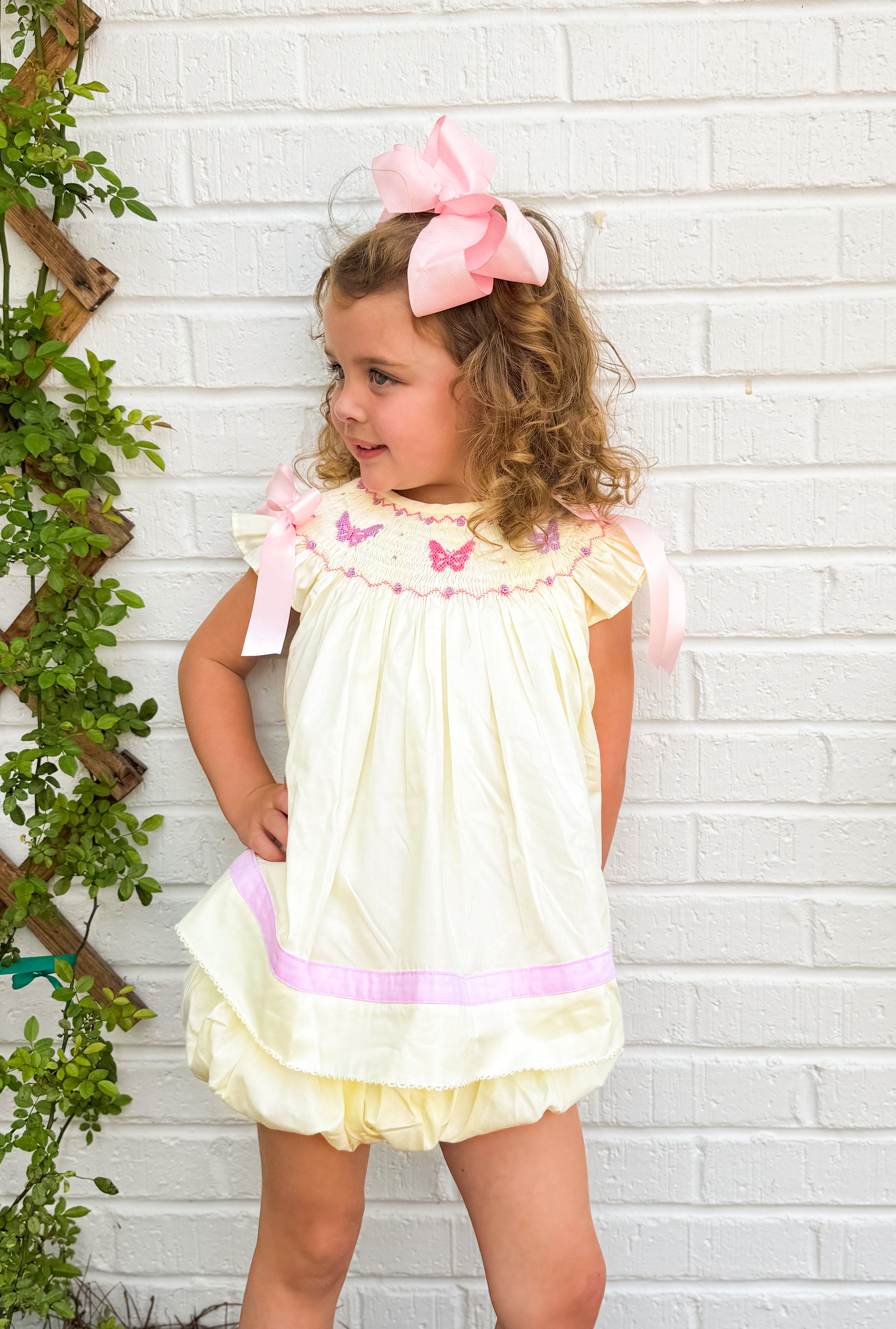 Girls Golden Flutter Bloomer Set & Dress