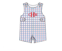 PRE ORDER Boys Patriotic Plaid Romper ETA: MAY