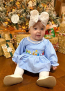 Girls Nativity Smocked Corduroy Bloomer Set