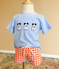 Boys French Knot Not So Spooky Mouse Ghost Short Set
