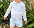 Boys Gingham Mouse 2-Piece Swim Trunk Set