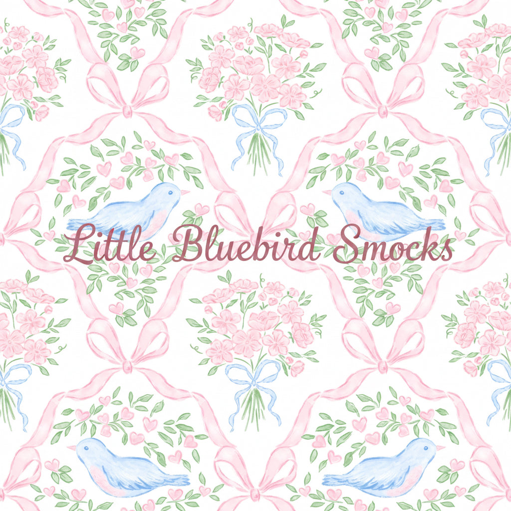 PRE ORDER Girls Smocked Little Bluebird Valentine Bloomer Set & Dress | ETA to LBS: DECEMBER
