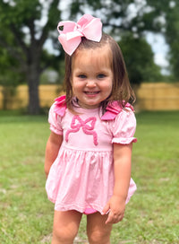 Girls French Knot Bow Bloomer Set