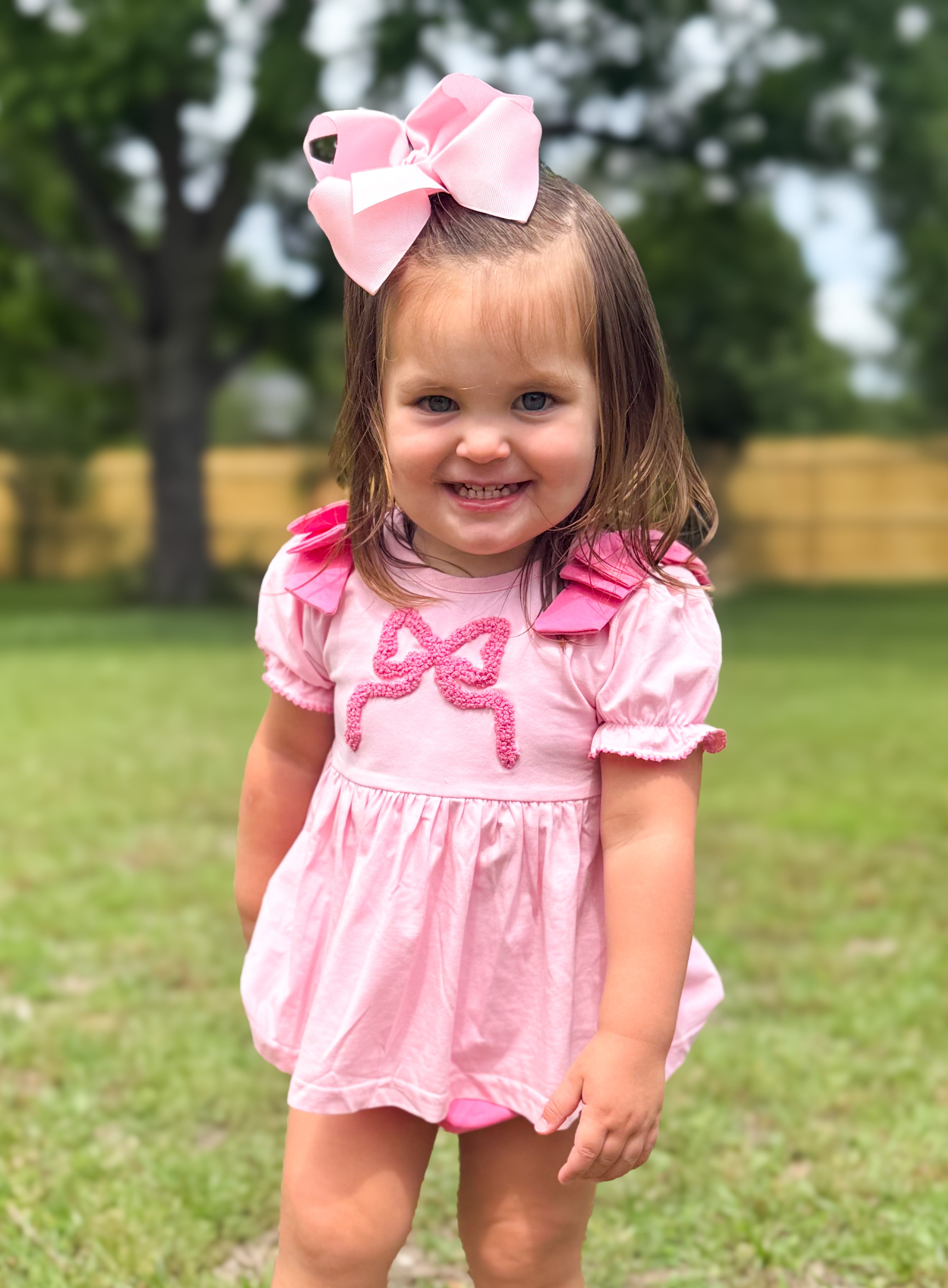 Girls French Knot Bow Bloomer Set