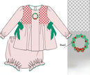 PRE ORDER Girls Smocked Christmas Wreath Heirloom Bloomer Set & Dress | ETA to LBS: OCTOBER