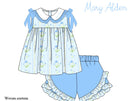 Girls Bluebell Blooms Ruffle Short Set