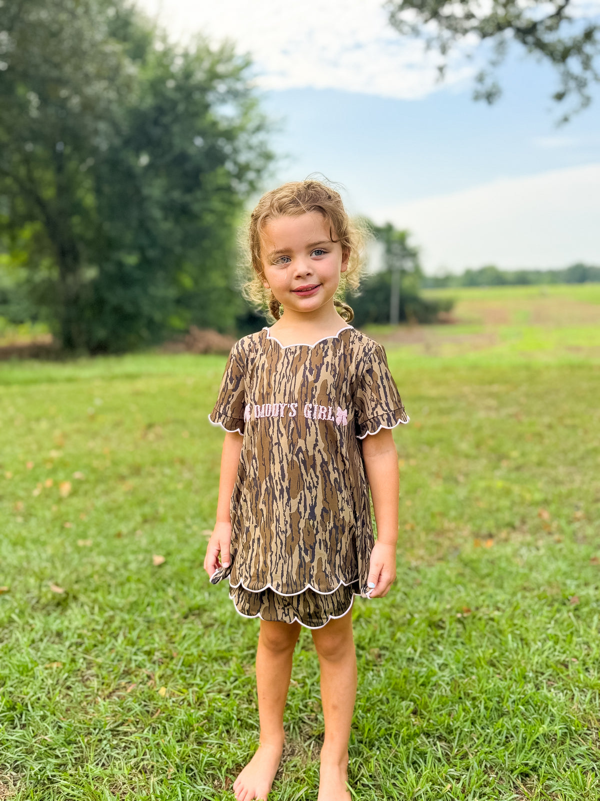 Girls French Knot “Daddy’s Girl” Bottomland Skort Set