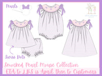 Girls Smocked Pearl Mouse Bubble