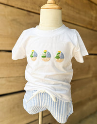 Boys French Knot Sailing Away Short Set