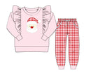 Girls Santa Appliqué Sweatshirt Jogger Set