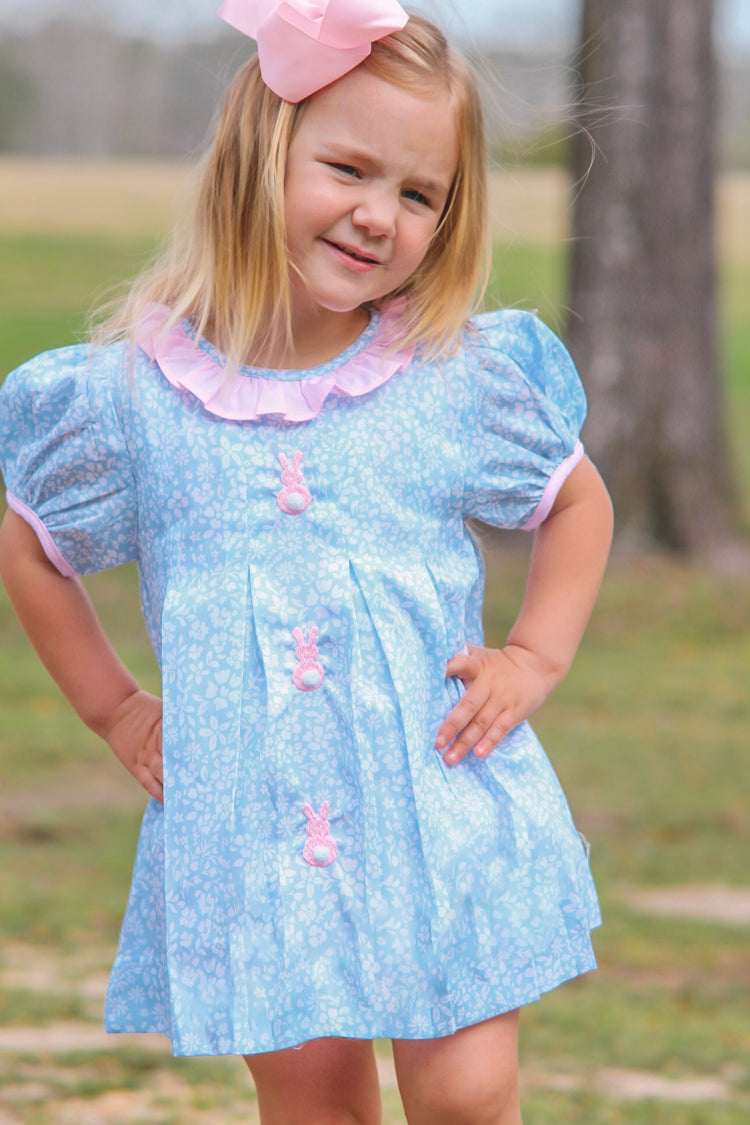 Girls Pink Bunnies Bloomer Set/ Dress