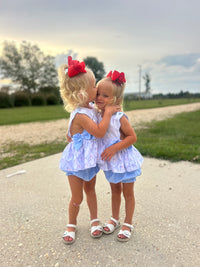 Girls American Flag Bloomer Set