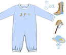 PRE ORDER Boys French Knot Little Buckaroos Long Romper | ETA to LBS: DECEMBER
