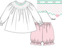 PRE ORDER Girls Smocked Sweethearts Bloomer Set & Dress | ETA to LBS: DECEMBER