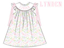 PRE ORDER Girls Name Smock Spring Blooms Bloomer Set & Dress | ETA to LBS: March