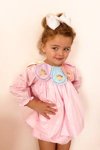 Girls Colorful Turkeys Petal Bloomer Set