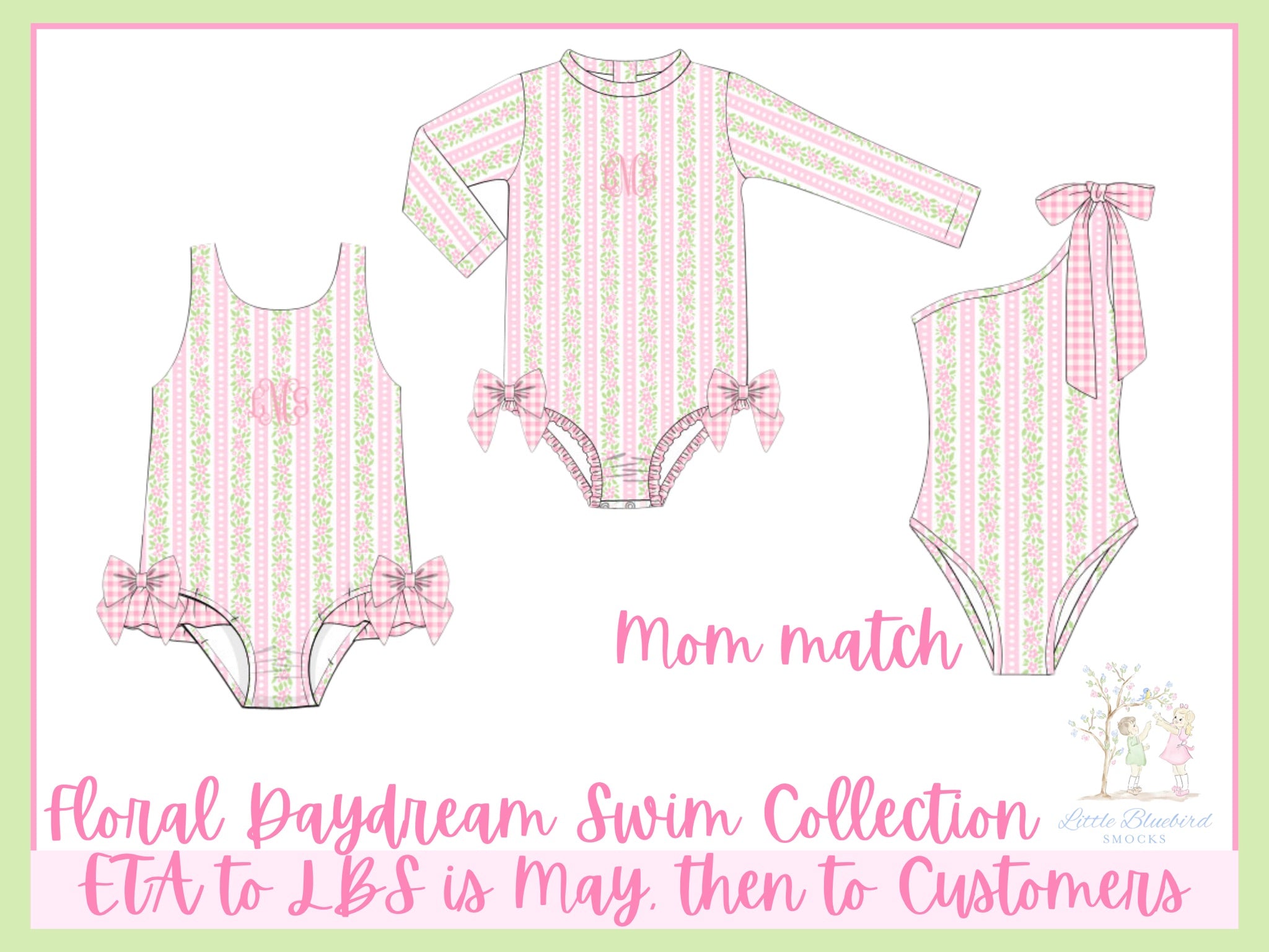 Girls Floral Daydream Long Sleeve Rashguard Swimsuit- UPF 50+