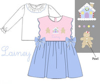 PRE ORDER Girls Hand Embroidered Gingerbread Lane Bloomer Set & Dress | ETA to LBS: OCTOBER