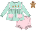 PRE ORDER Girls French Knot Mint Gingerbreads Bloomer Set | ETA to LBS: OCTOBER